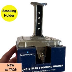 2/for $20 🪩 “I” Initial - Christmas Stocking Holder, Crystals - NEW wTAGS🏷️